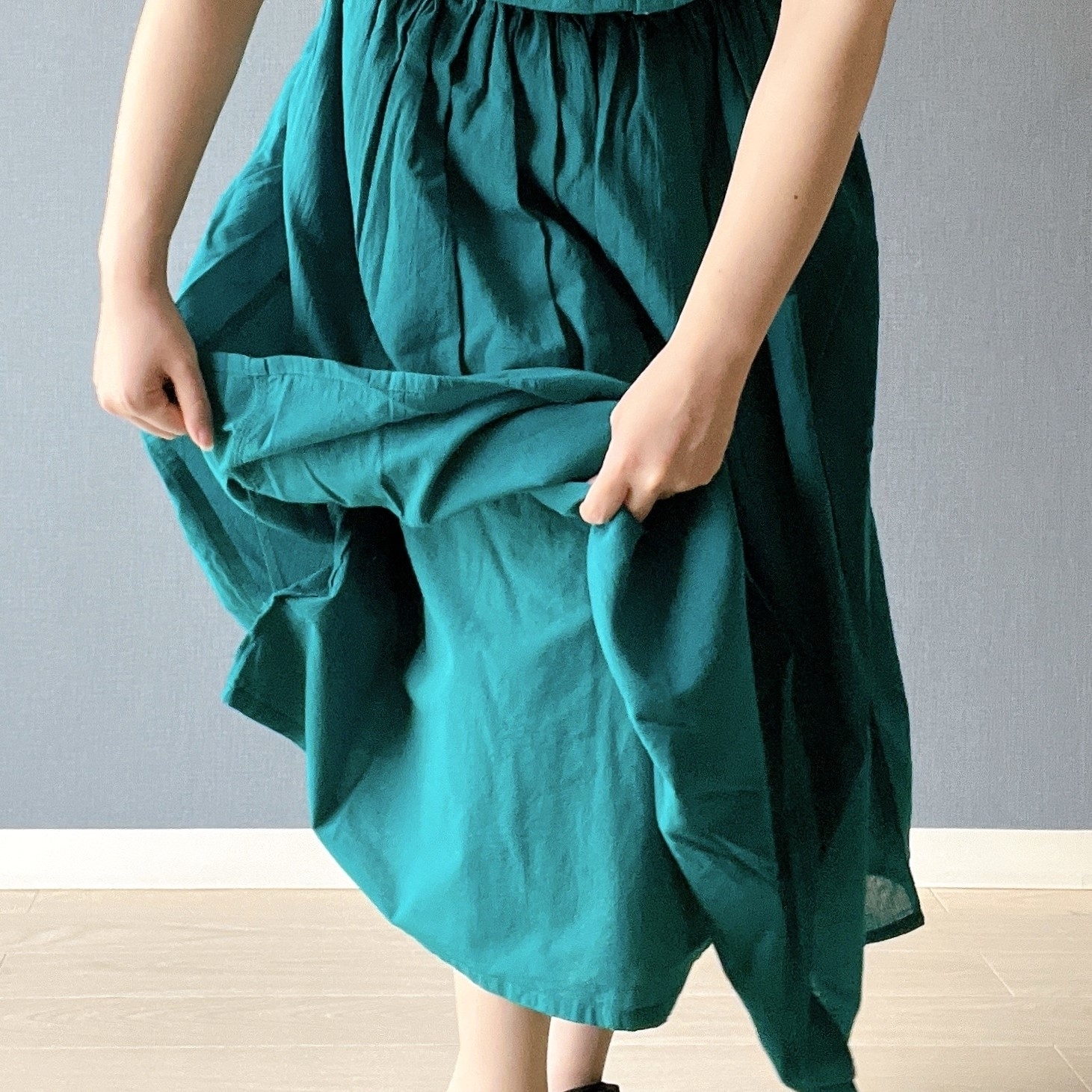 MUJI(無印良品)のおすすめロングスカート「婦人 強撚ボイル ギャザースカート」