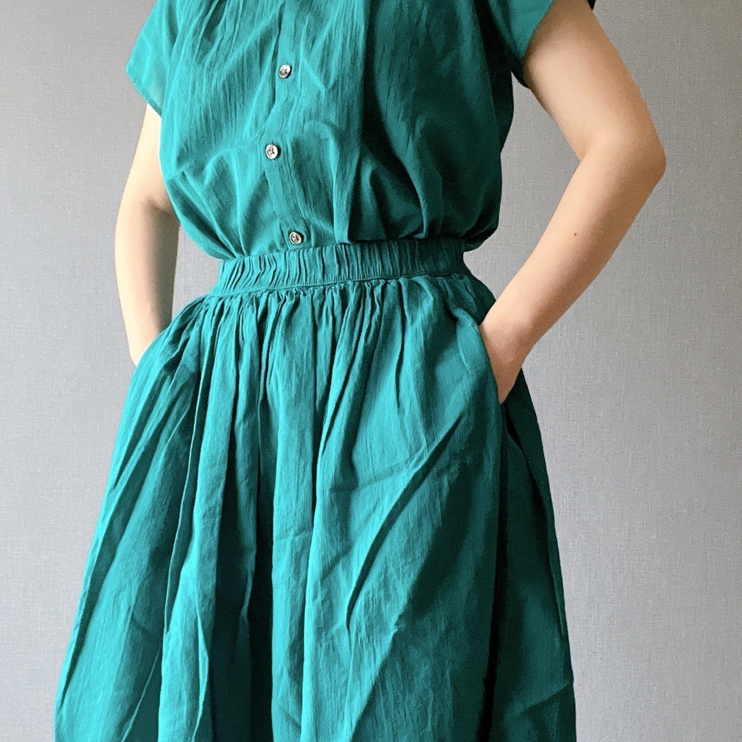 MUJI(無印良品)のおすすめロングスカート「婦人 強撚ボイル ギャザースカート」