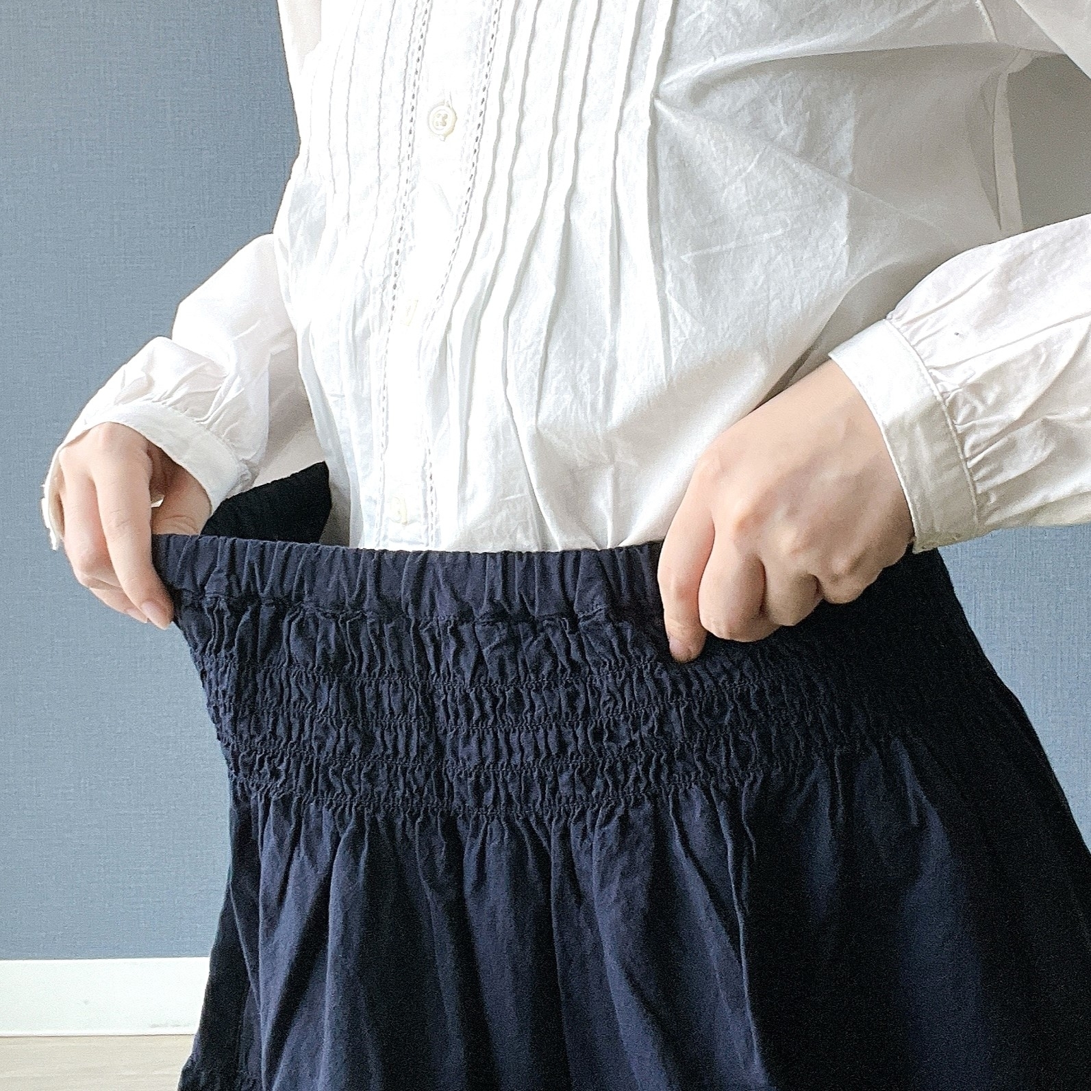 MUJI(無印良品)のおすすめロングスカート「婦人 綿ボイル ギャザースカート」