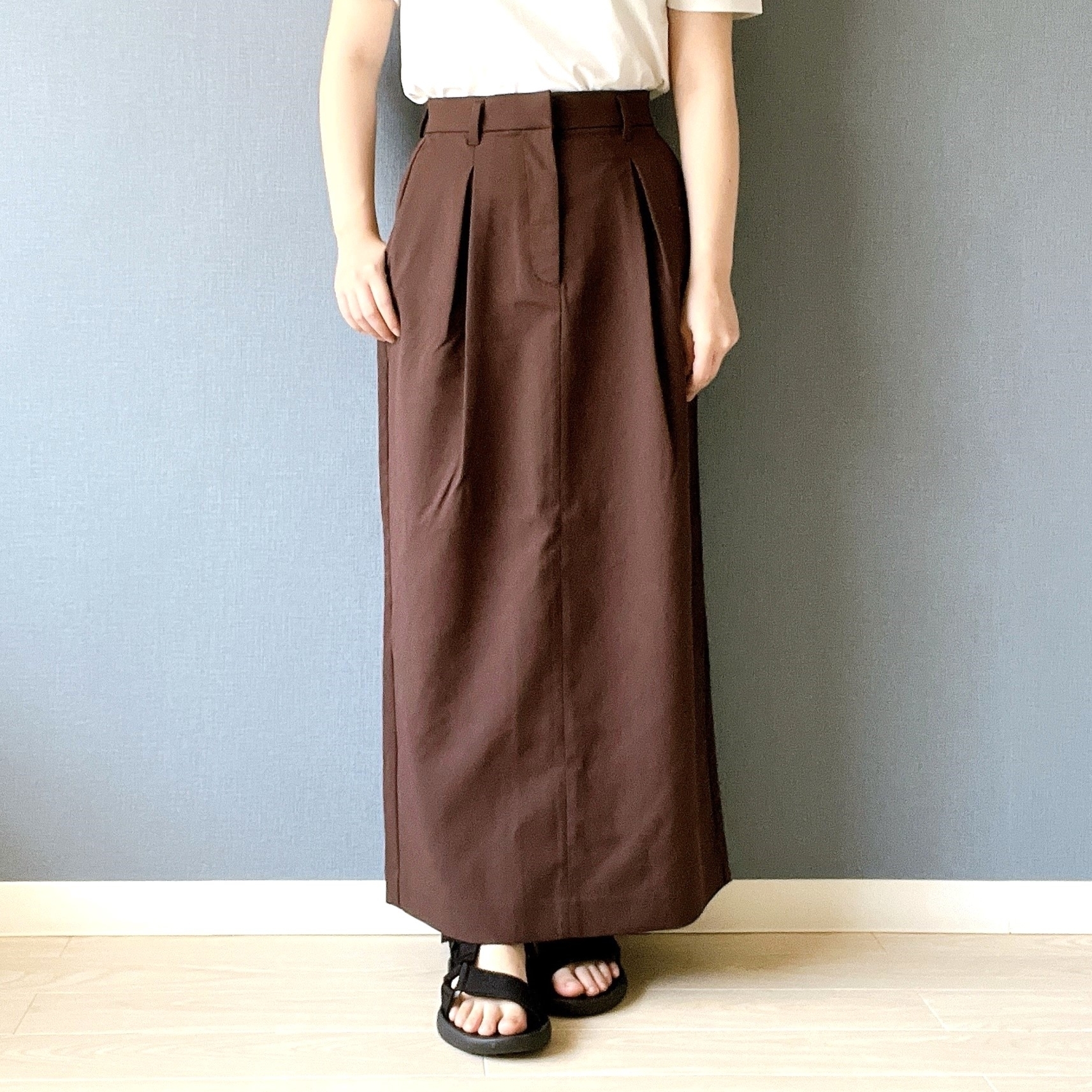 MUJI(無印良品)のおすすめロングスカート「婦人 撥水 ストレートスカート」