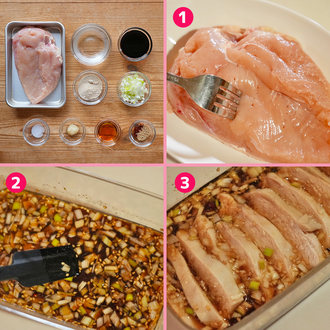 やみつきおつまみ】鶏むね肉の無限漬け レシピ・作り方｜Tasty