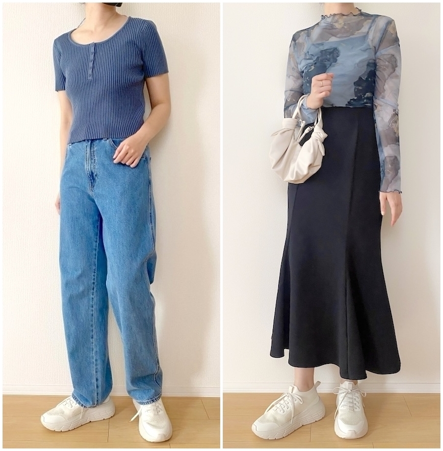 ＧＵ（ジーユー）のおすすめアイテム「ボリュームソールニットスニーカー」を使ったコーディネート