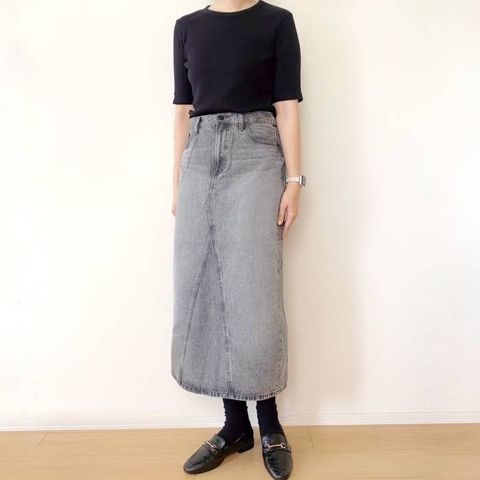 ユニクロのおすすめデニム「デニムパネルロングスカート」