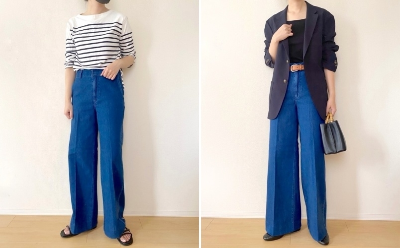 ユニクロのおすすめデニム「ワイドトラウザージーンズ」