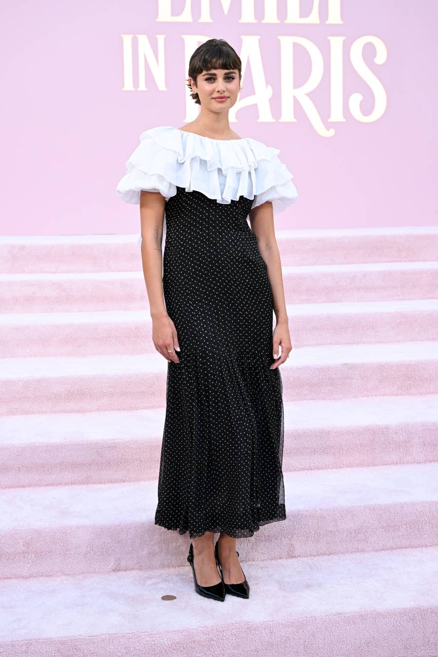 Lily Collins Stuns In Black Dress At "Emily In Paris" Premiere
