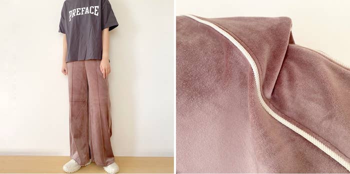 GU(ジーユー)のおすすめファッションアイテム「ベロアサイドラインプルオンパンツ(セットアップ可能)」