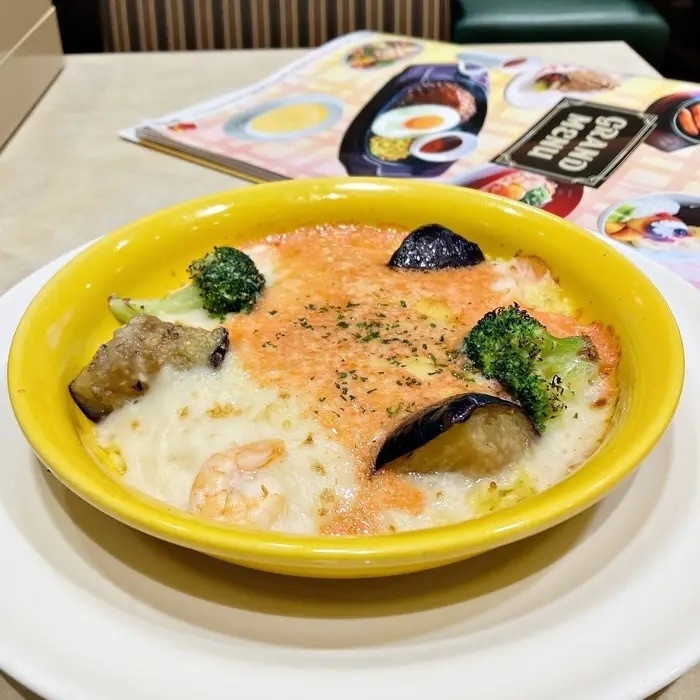 ガストのおすすめメニュー「海老と明太子のドリア」