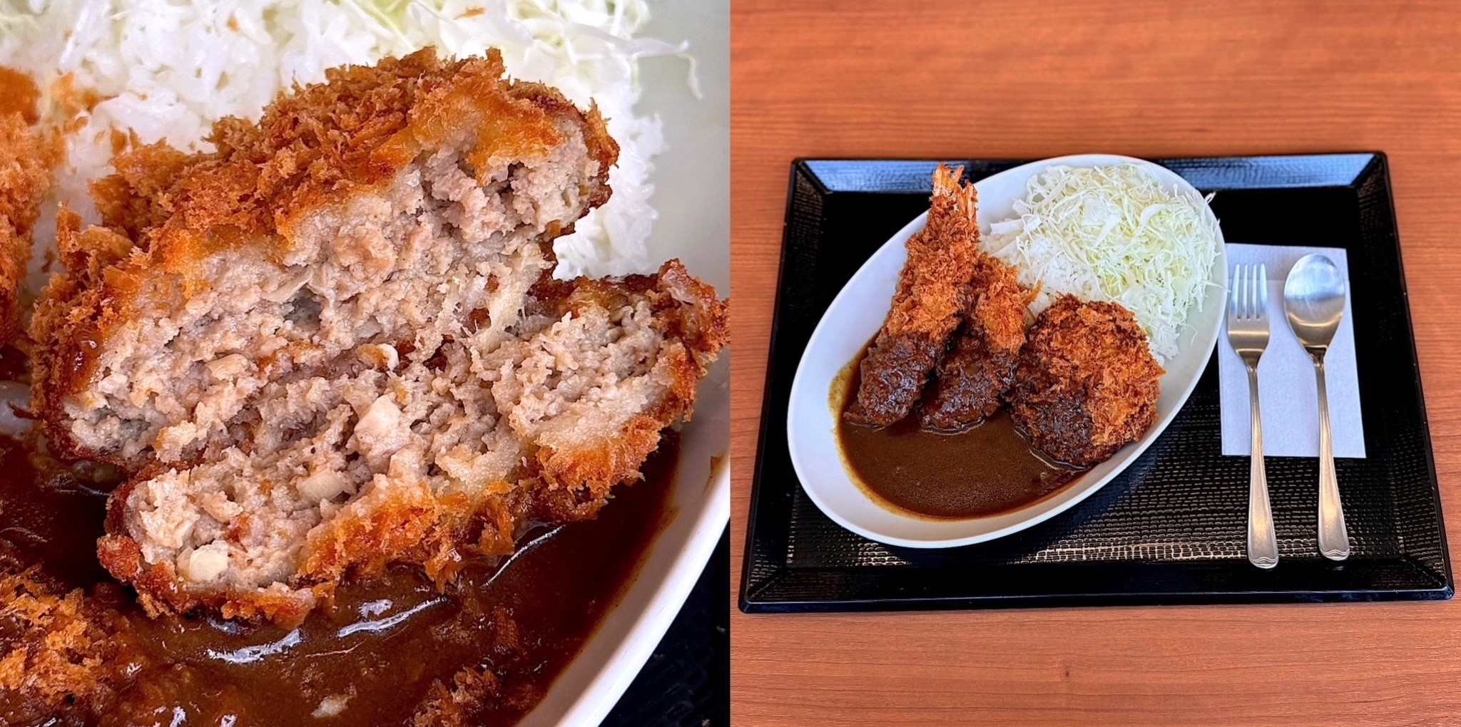 かつやのおすすめメニュー「海老・ヒレ・メンチカツカレー」