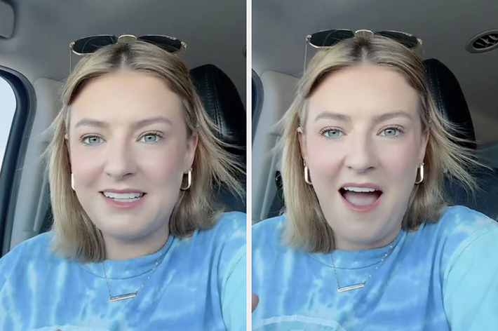 女性が車の中に座って話している。テキストには「プレイデートのストーリータイム:私が過剰反応しているのか、それともただ変なのか?」と書かれている。