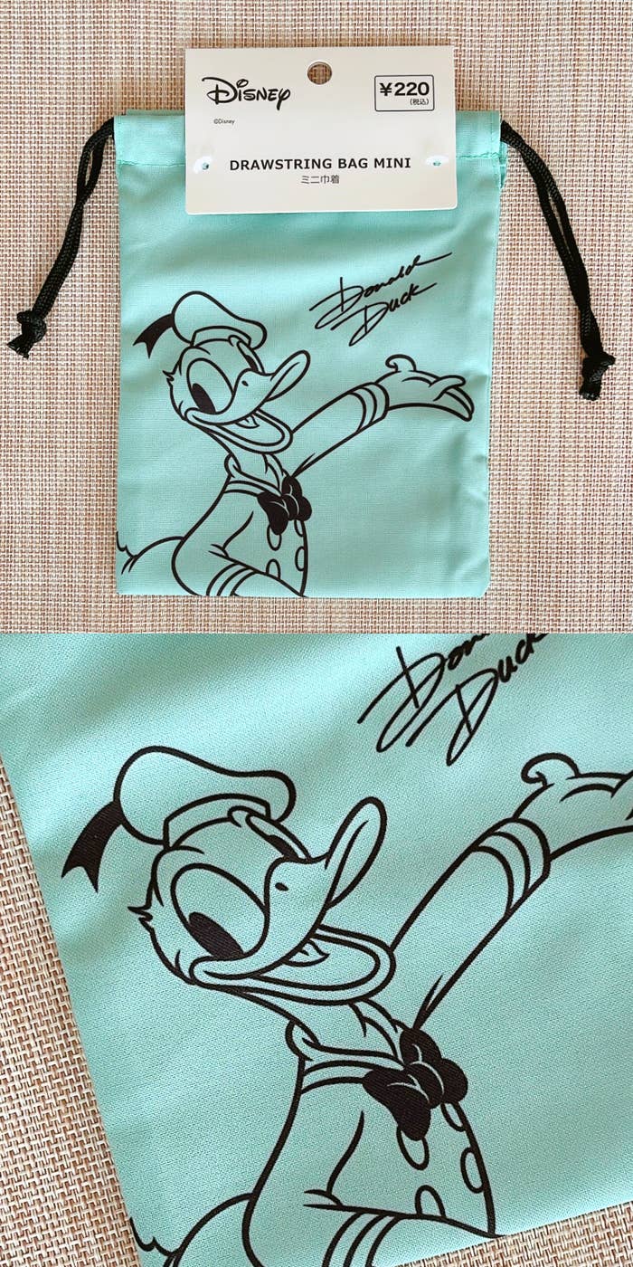 キャンドゥのおすすめ雑貨「ディズニー/巾着 ドナルド グリーン」