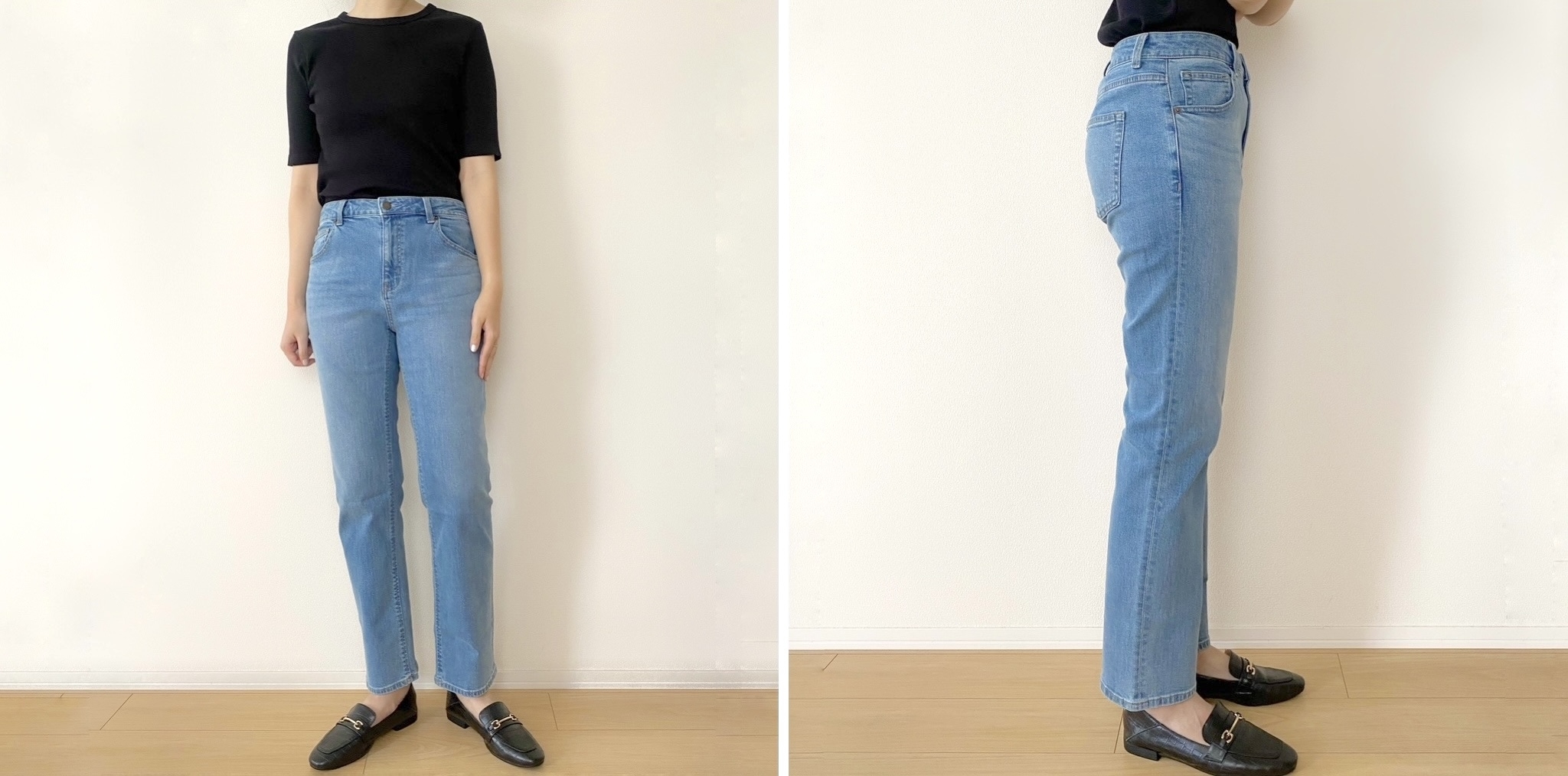 GUのオススメのパンツ「ミドルライズスリムジーンズ+E」