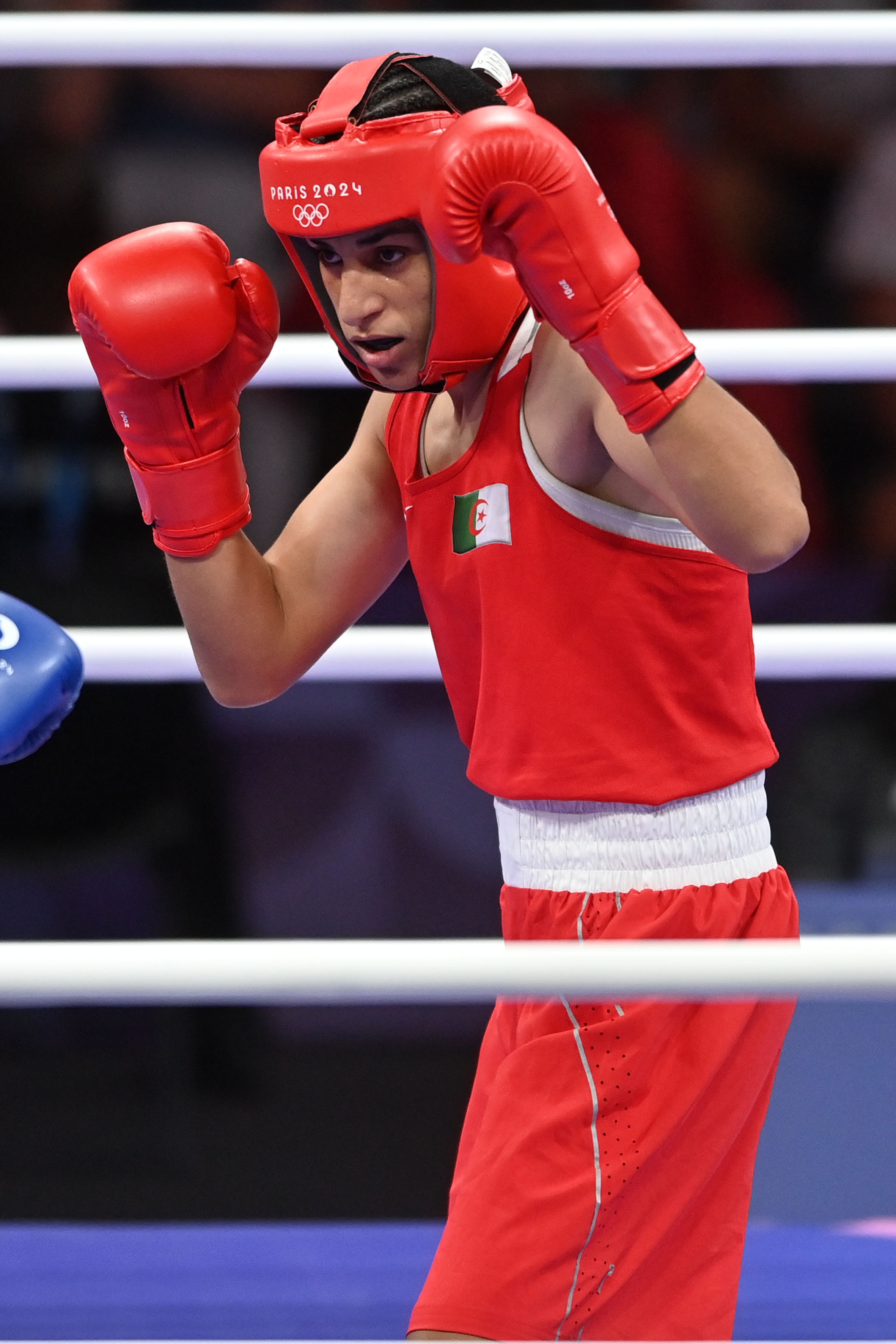 Imane boxing during a match
