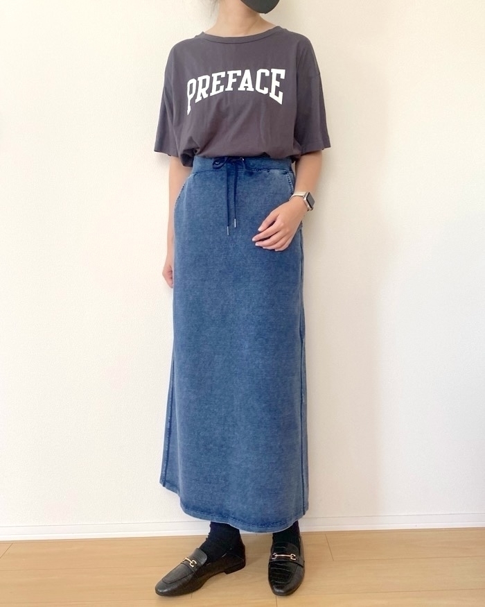 GU(ジーユー)のおすすめスカート「ウォッシュドスウェットマキシスカート」