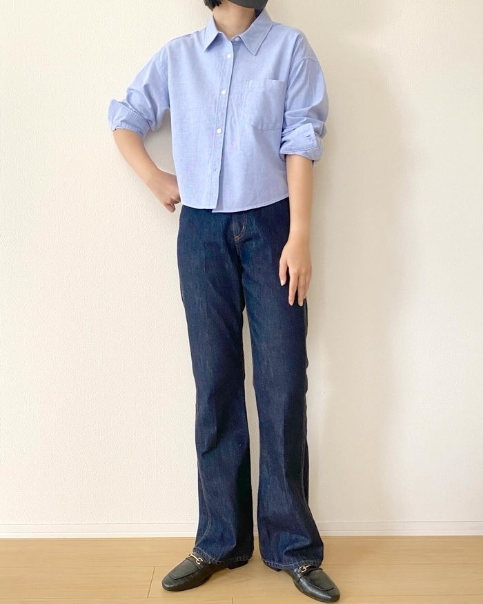 GU（ジーユー）のおすすめファッションアイテム「オックスフォードショートシャツ」のコーディネート