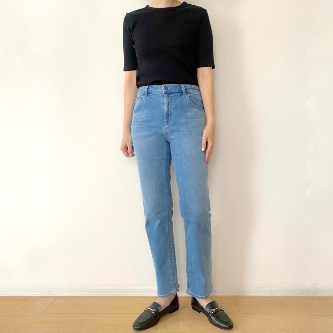 GUのおすすめアイテム「ミドルライズスリムジーンズ+E」