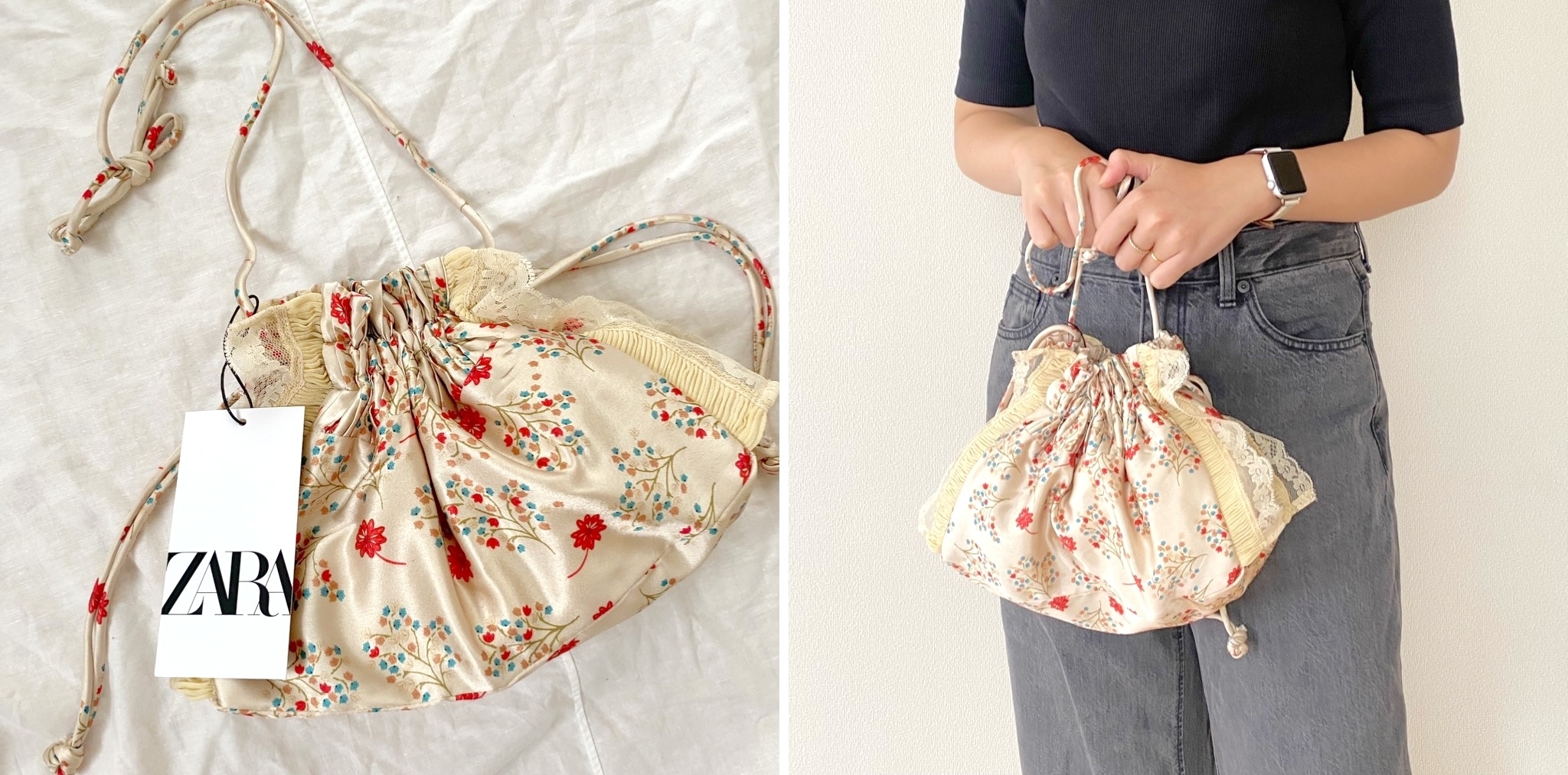 ZARA(ザラ)のおすすめファッションアイテム「フラワープリント ミニクロスボディバッグ」