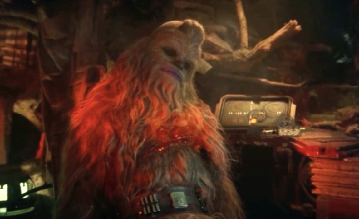 A wookie from Star Wars sits dead