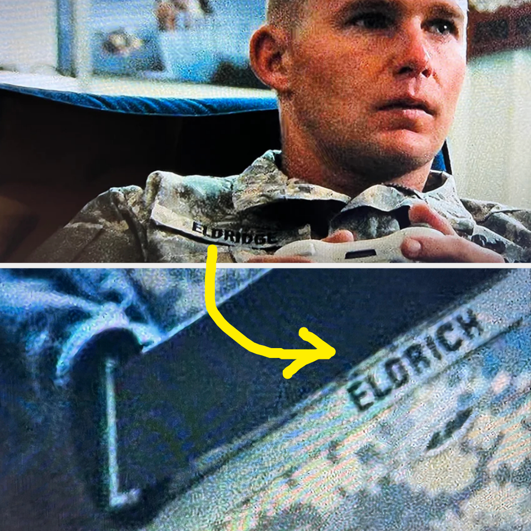Two images of a man in military uniform, name tag reads "Eldridge"