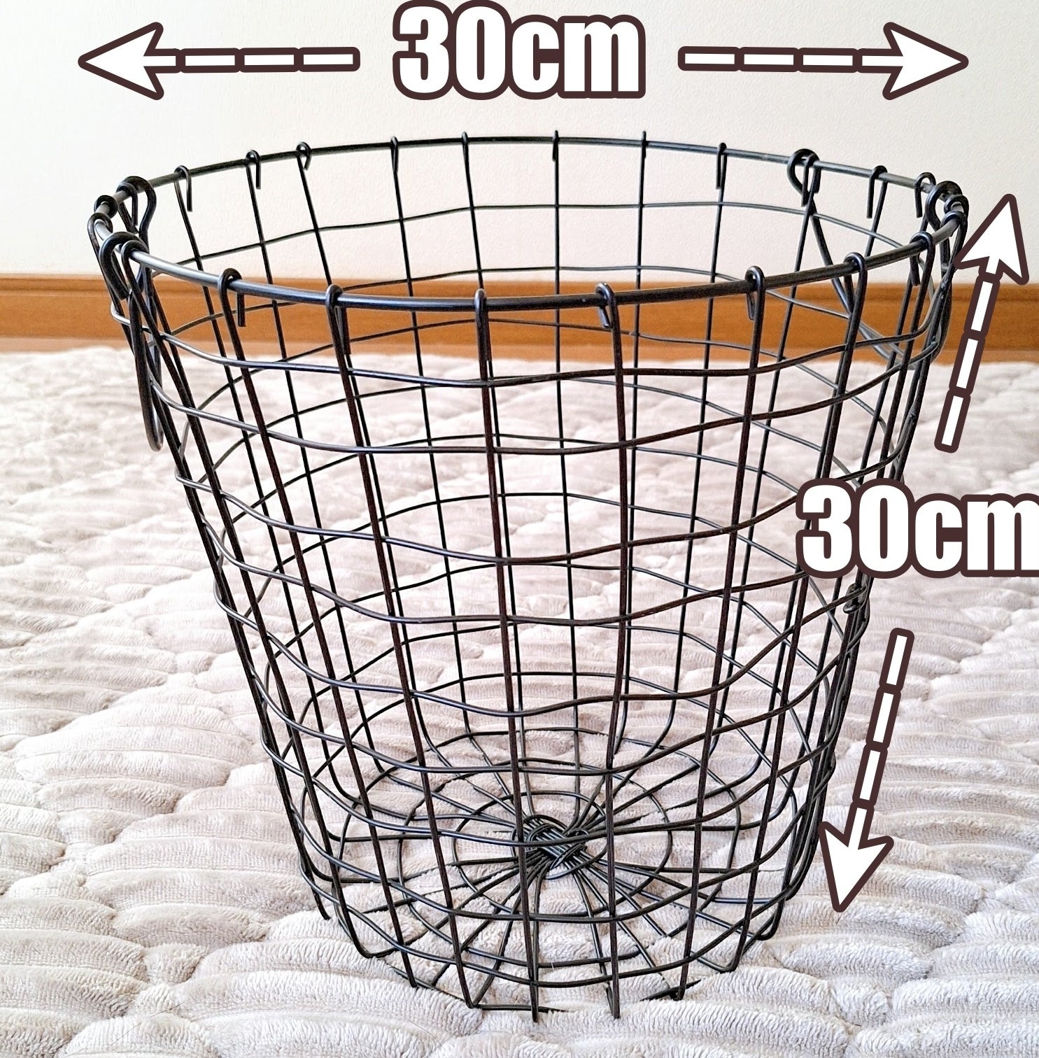 DAISO(ダイソー)のおすすめ雑貨「ワイヤークラフトバスケット(丸形)」