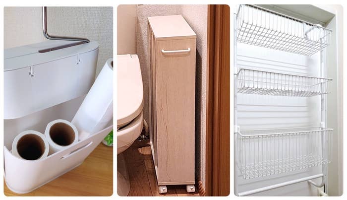 ニトリのオススメ便利グッズ「カーペットクリーナー収納(コロモード ホワイト)」「トイレ収納(フィーノ2 ホワイトウォッシュ NH01)」「ドア掛収納 3段」