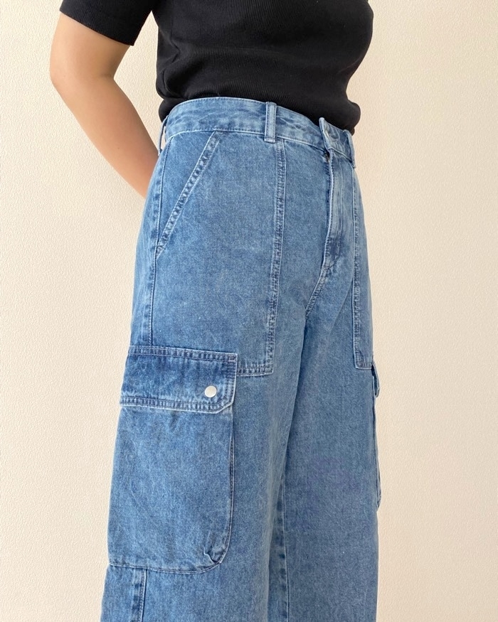 GU（ジーユー）のおすすめファッションアイテム「バレルレッグカーゴジーンズ（丈標準71.0～75.0cm）」
