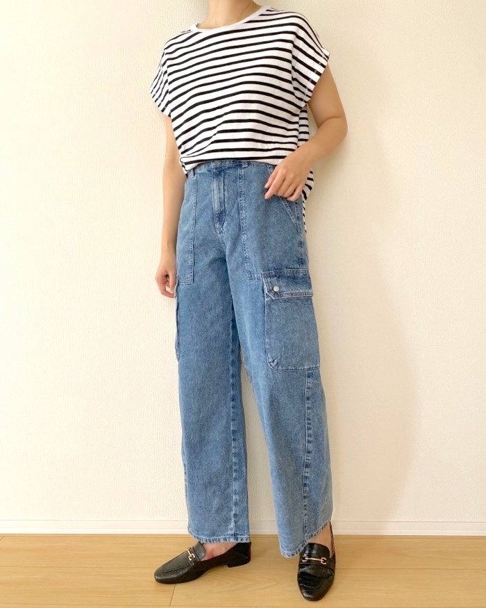 GU(ジーユー)のおすすめファッションアイテム「バレルレッグカーゴジーンズ(丈標準71.0~75.0cm)」