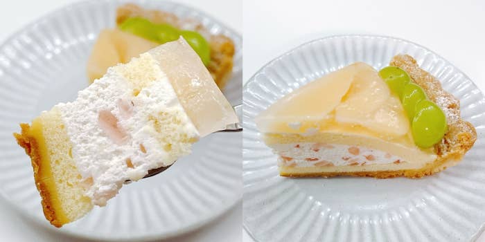 コージーコーナーのおすすめスイーツ「シャインマスカットと白桃のタルト」