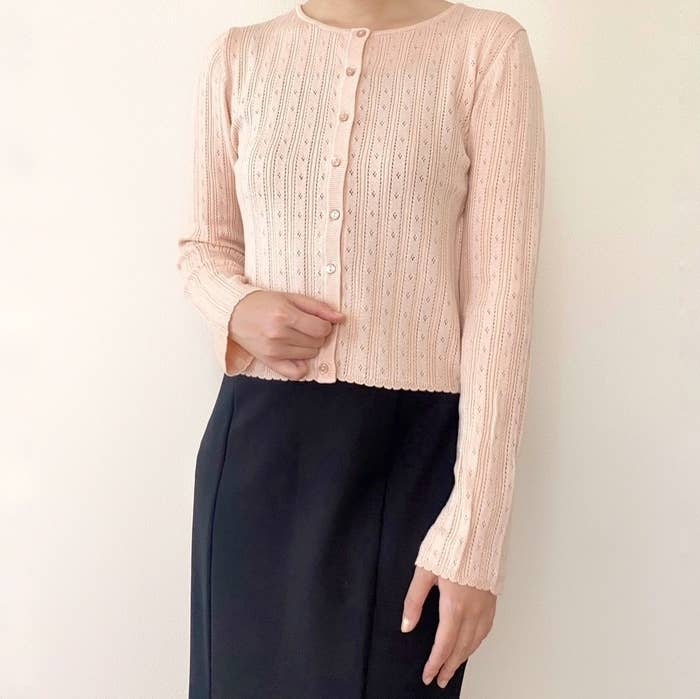 GUのおすすめ長袖トップス「ポインテールカーディガンNTQ+E」