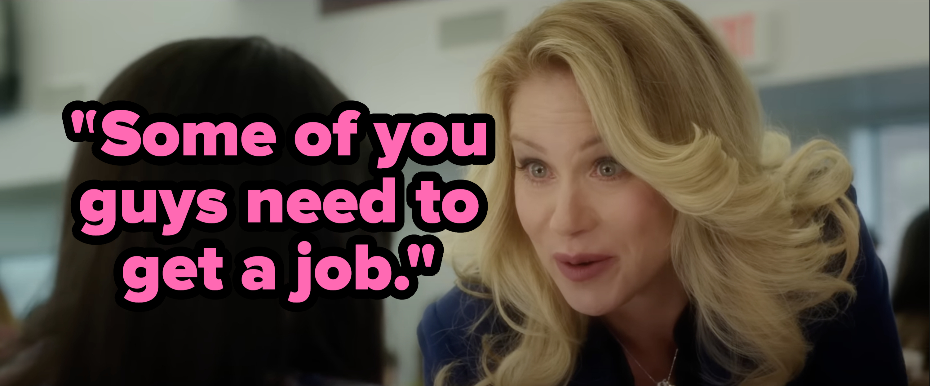 From "Bad Moms": Actress Christina Applegate leans in to talk to another person whose back is to the camera