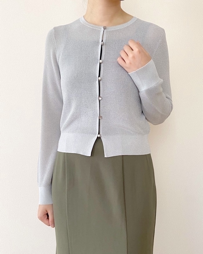 GU（ジーユー）のおすすめのレディースアイテム「シアーラメショートカーディガンZ+E」