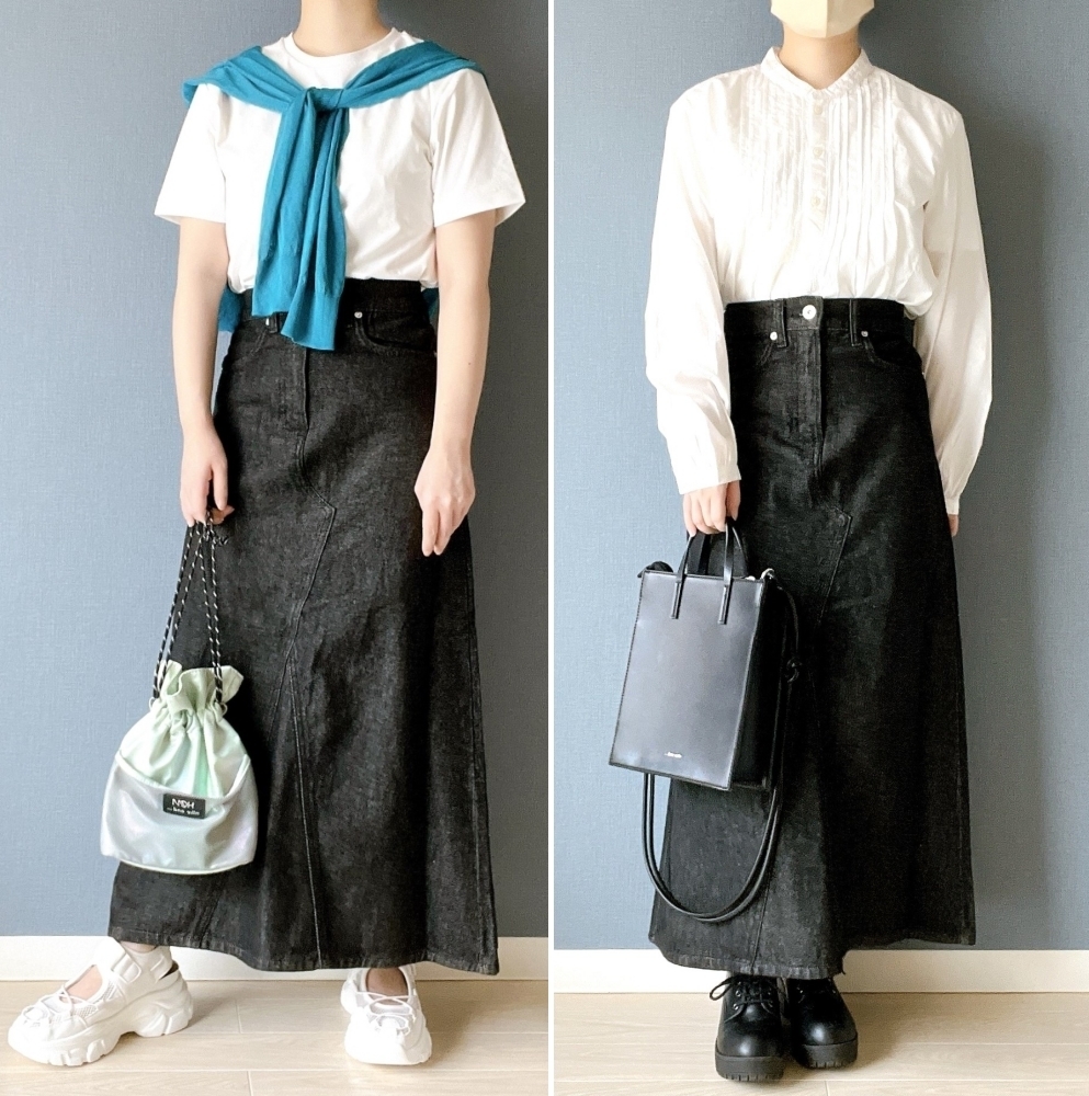 無印良品のおすすめアイテム「婦人 木の実から作ったカポック混 デニムAラインスカート」