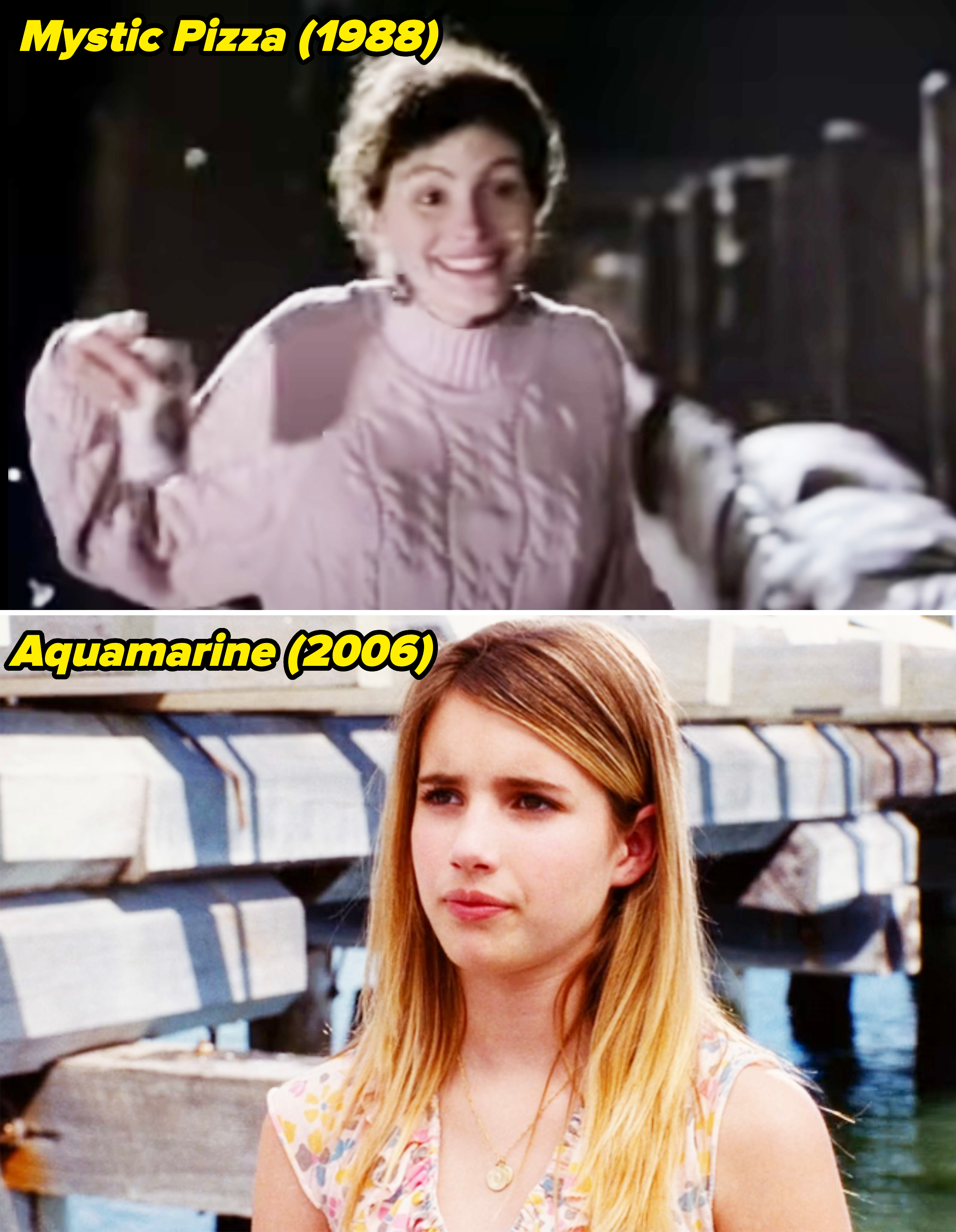 Julia Roberts in "Mystic Pizza" vs Emma Roberts in "Aquamarine"