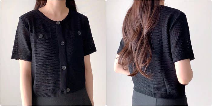 しまむらのおすすめファッションアイテム「ニットCDハンソデ」