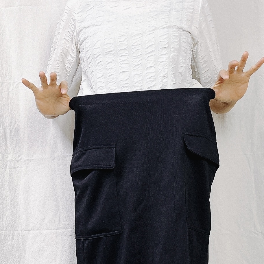 しまむらのおすすめファッションアイテム「リブDBカーゴナローSK」