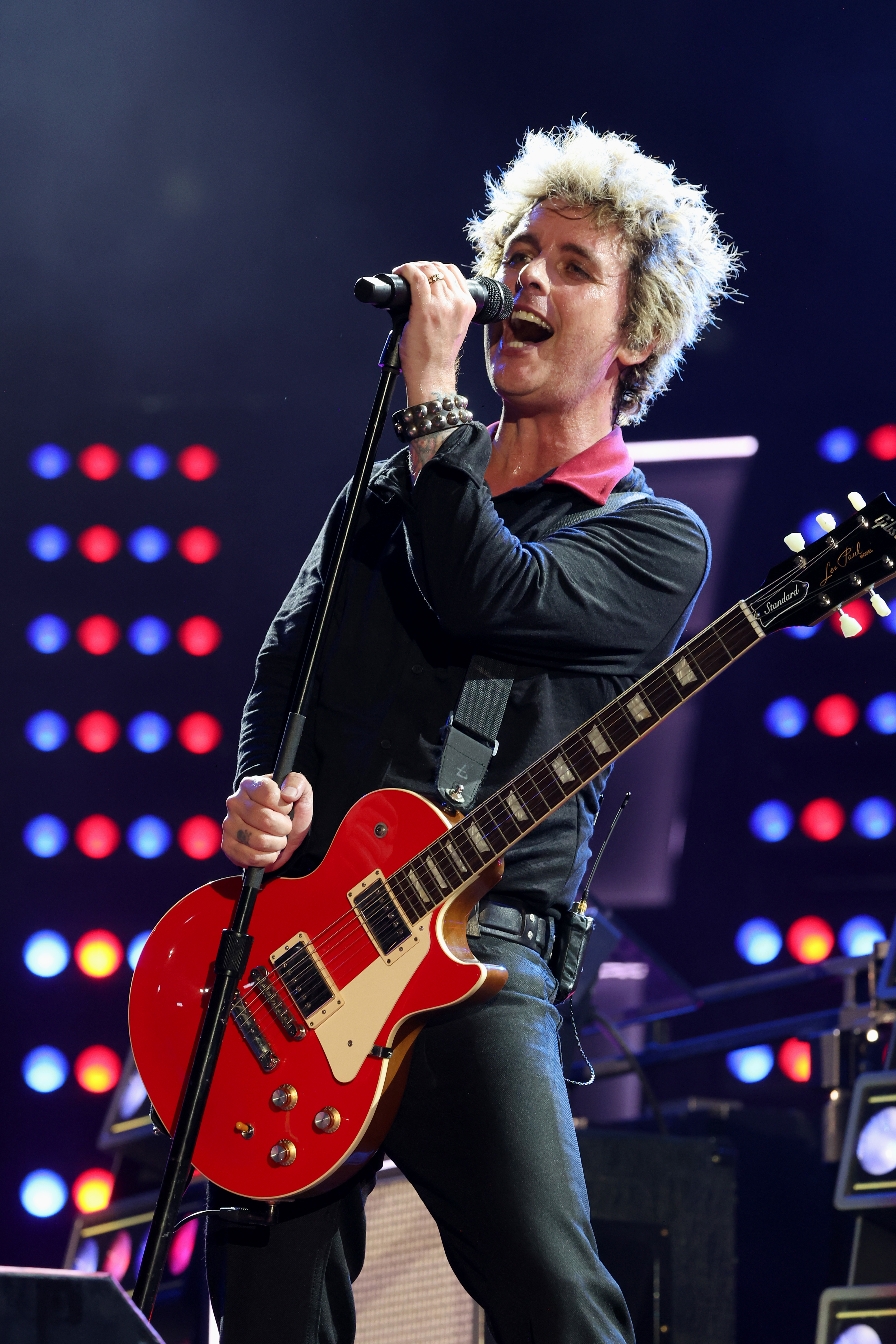 Billie Joe Armstrong performs on stage with Green Day