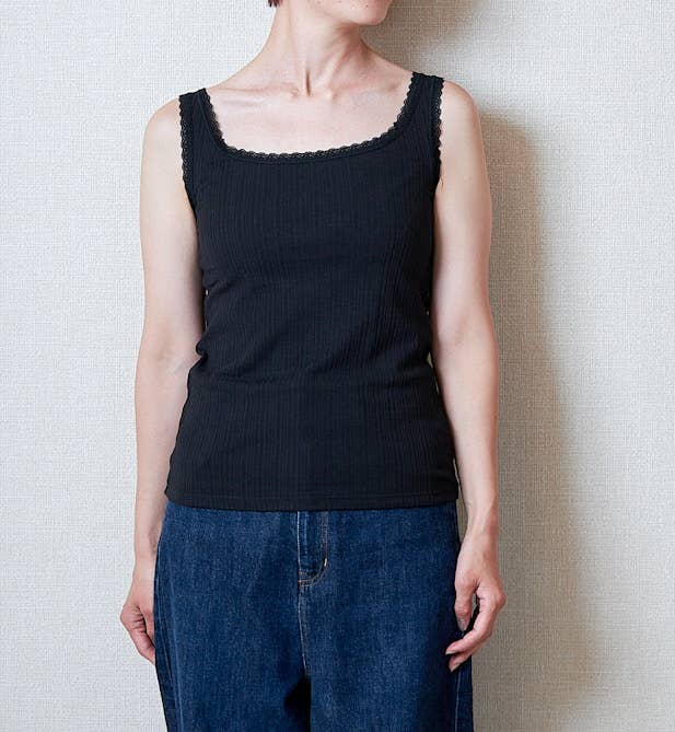 GU(ジーユー)のおすすめファッションアイテム「コットンブレンドリブレースタンクトップ(ドライ)」