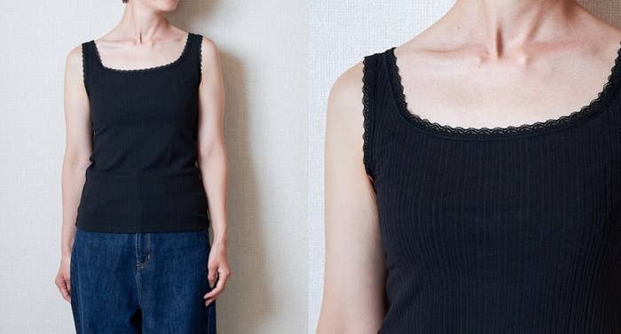 GU(ジーユー)のおすすめファッションアイテム「コットンブレンドリブレースタンクトップ(ドライ)」