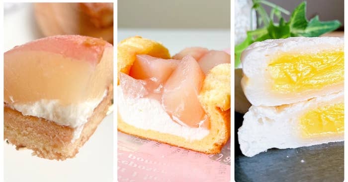 ローソンのおすすめ絶品スイーツ「ごろっとした1/2個分桃のタルト」「ごろごろとした桃のオムレット」「もっちりとした白いたい焼き カスタード」