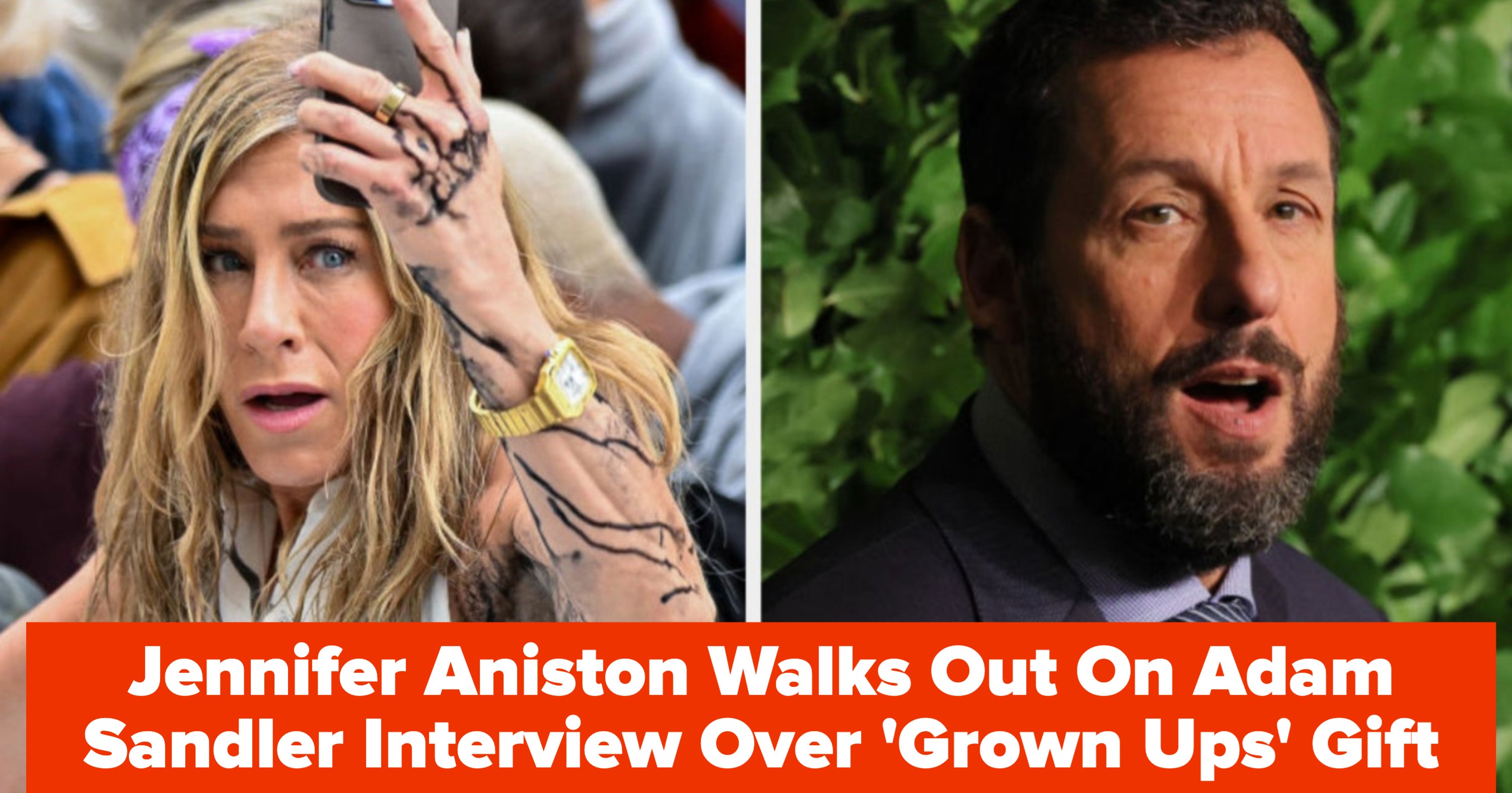 Jennifer Aniston Walks Out On Sandler Interview Over ‘Grown Ups’ Gift