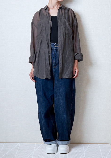 GU（ジーユー）のおすすめファッションアイテム「コットンブレンドリブレースタンクトップ(ドライ)」のコーディネート