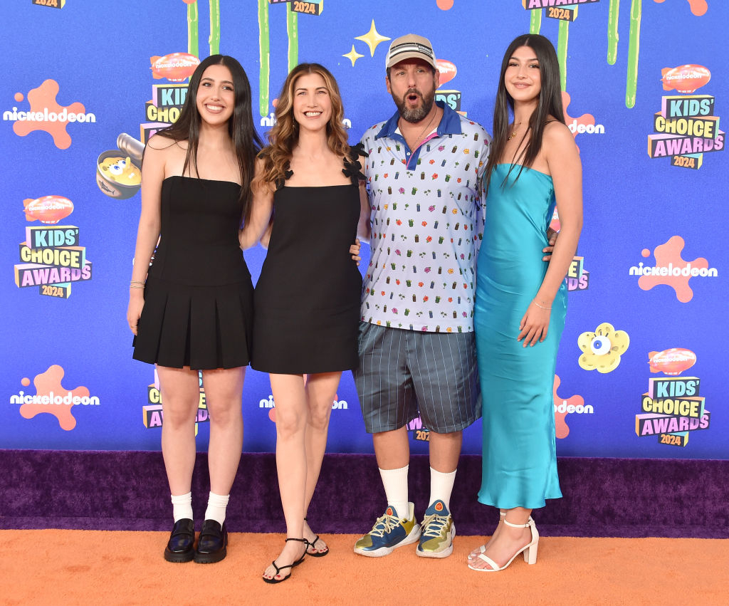 Adam Sandler with his wife and daughters