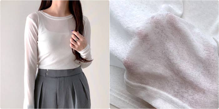 しまむらのおすすめファッションアイテム「TシアークルーネックロンT」