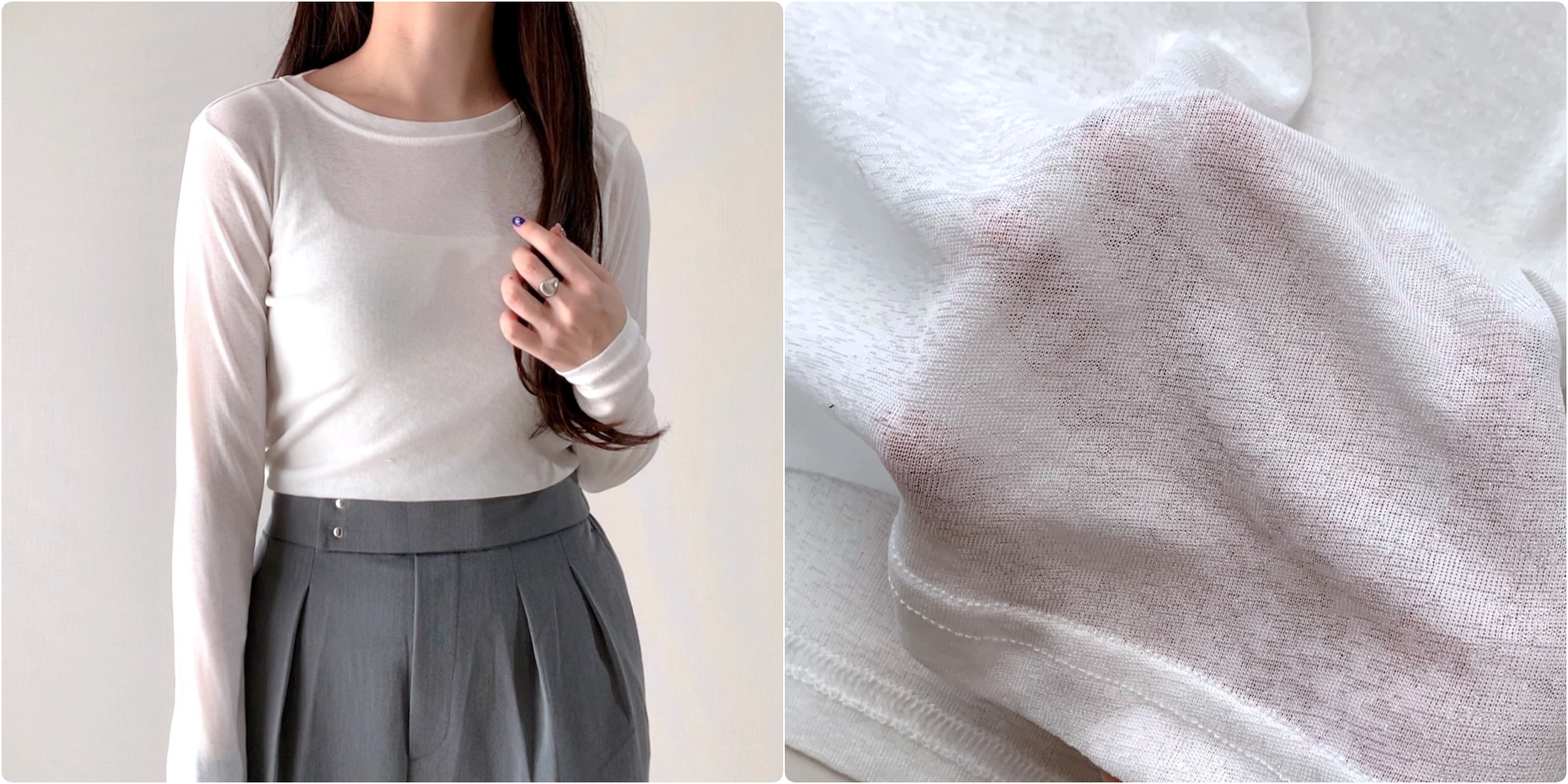 しまむらのおすすめファッションアイテム「TシアークルーネックロンT」