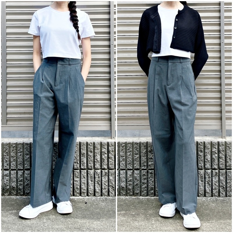 GU(ジーユー)のおすすめファッション「タックワイドパンツ(丈標準70.0~74.0cm)」のコーディネート