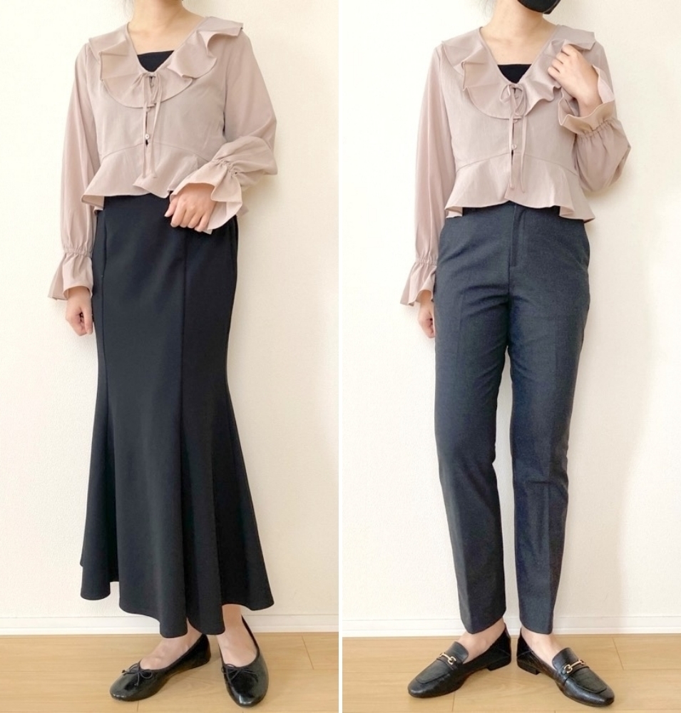 GUのおすすめアイテム「ラッフルボレロブラウス」