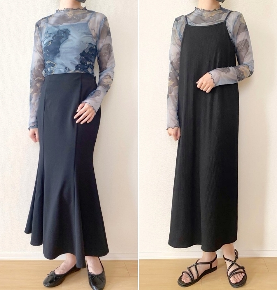 GUのおすすめアイテム「シアープリントボトルネックT(長袖)」