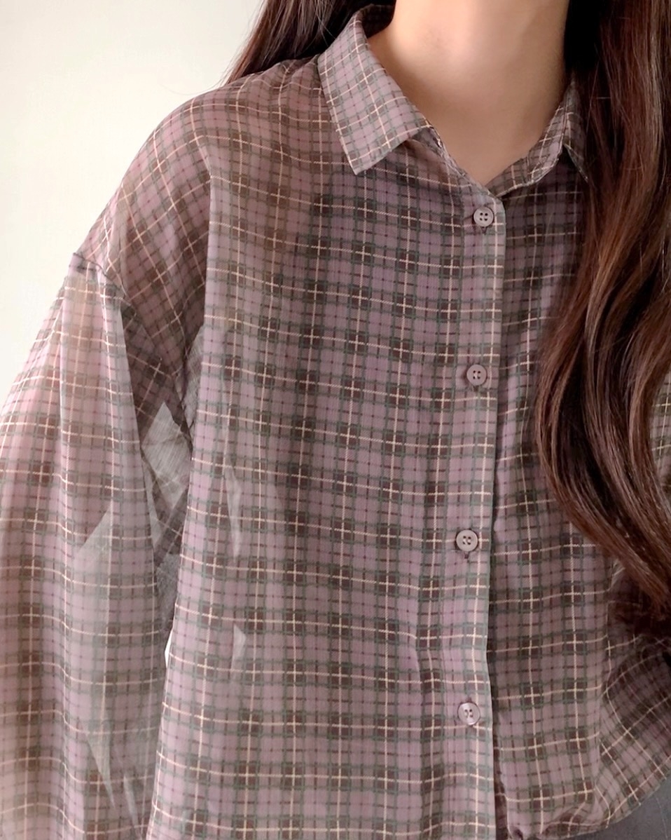 しまむらのおすすめファッションアイテム「シアーヨウリュウチェックSH」