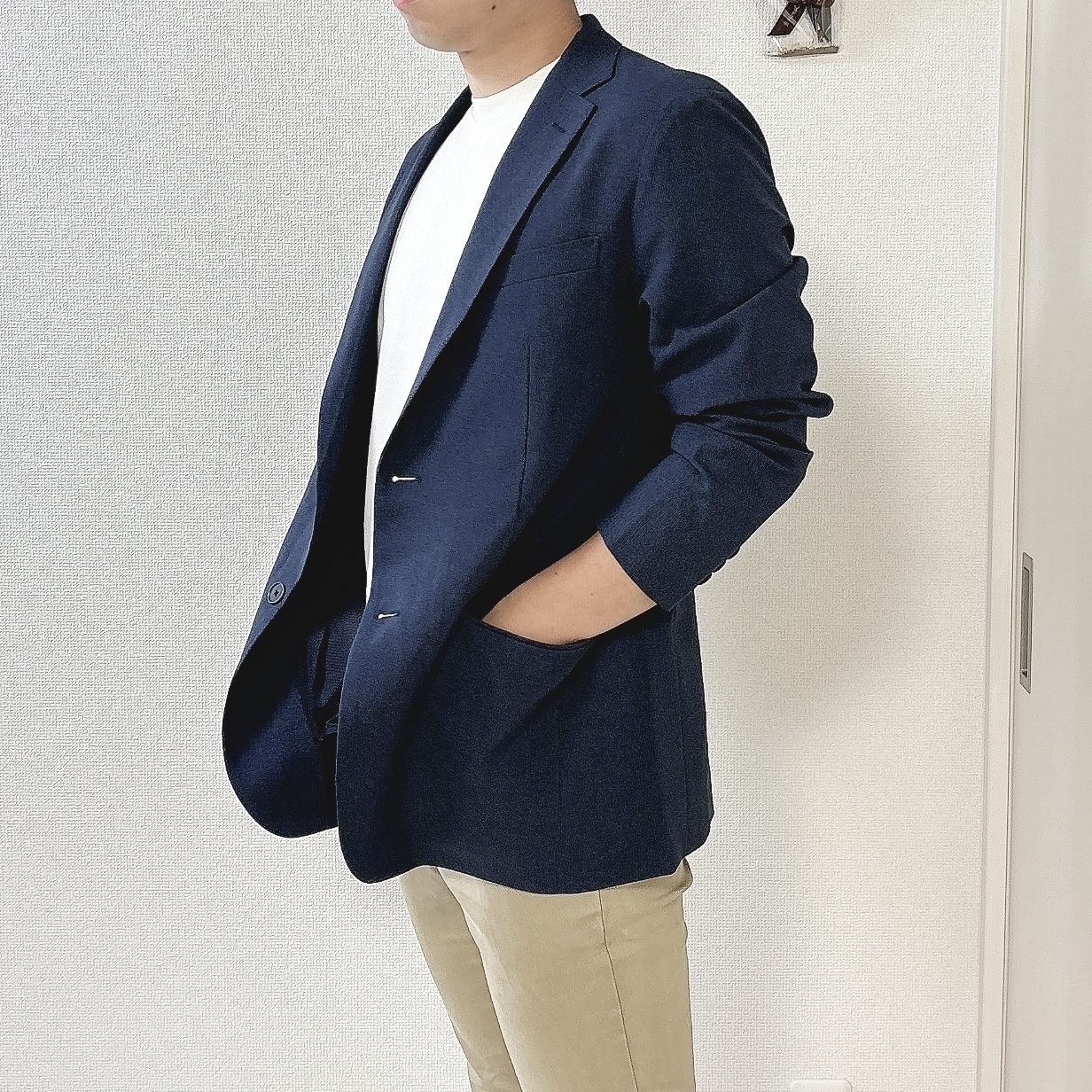 GUのおすすめファッションアイテム「ウォッシャブルテーラードジャケットSW(セットアップ可能)」