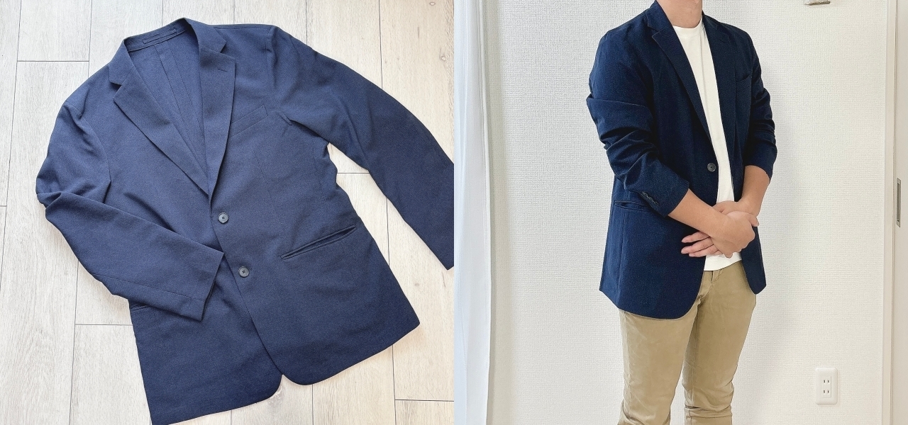 GUのおすすめファッションアイテム「ウォッシャブルテーラードジャケットSW（セットアップ可能）」
