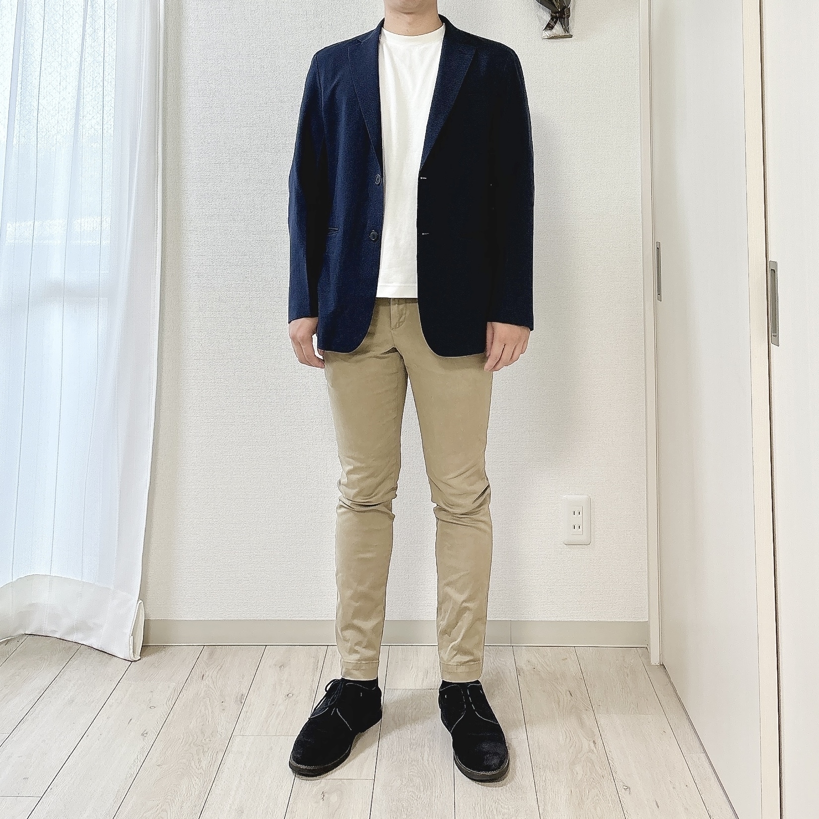 GUのおすすめファッションアイテム「ウォッシャブルテーラードジャケットSW（セットアップ可能）」